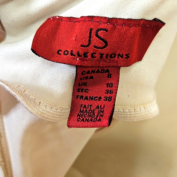 JS Collections Cream w/Gold Fleck Sparkle Sleeveless Crochet Maxi Dress,Size 8 - Picture 16 of 16